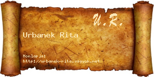 Urbanek Rita névjegykártya