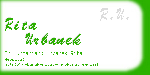 rita urbanek business card